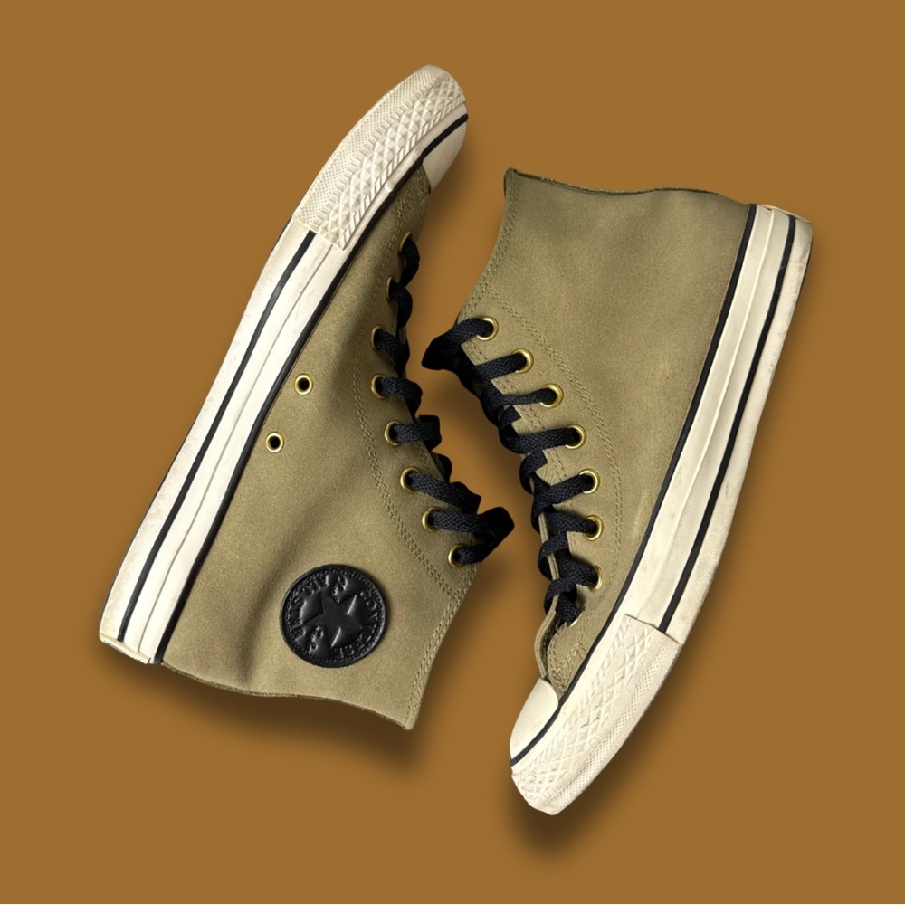 Olive Converse Chuck Taylor High-Top Sneakers with Black Laces